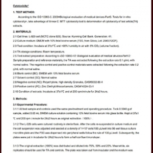 熔噴布檢測報(bào)告生物相容性